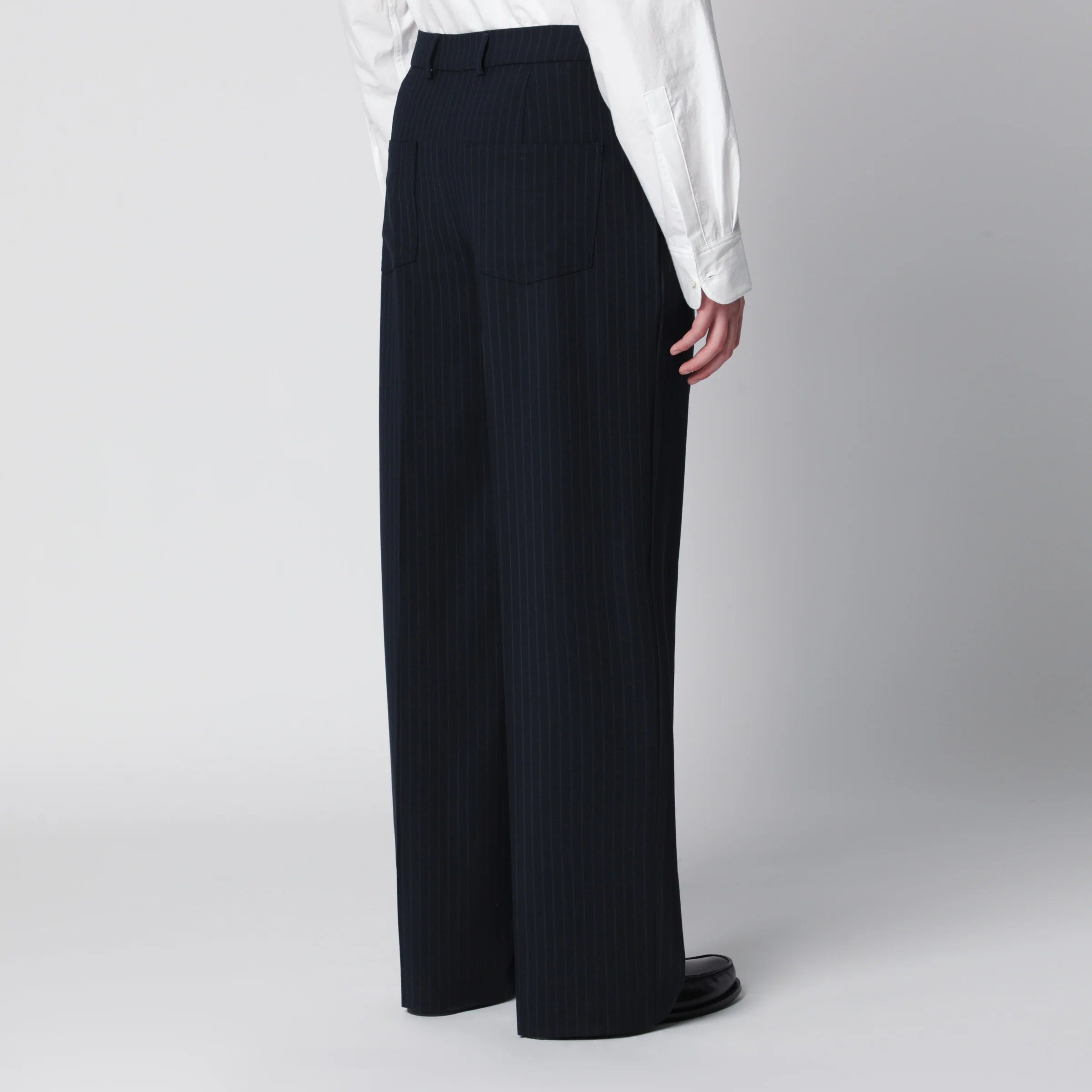 Séfr Pinstriped wool-blend trousers