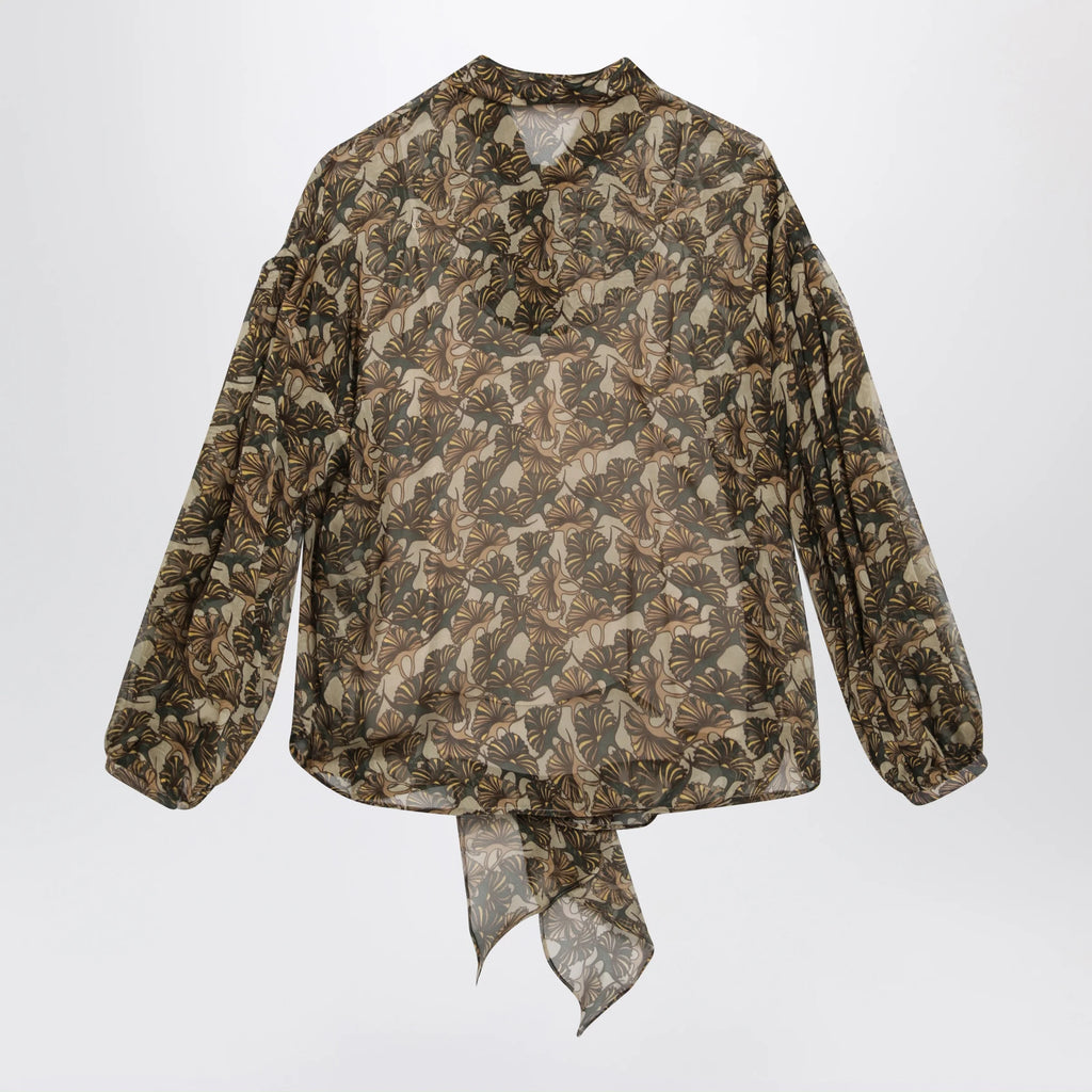 Max Mara Studio Printed silk chiffon blouse