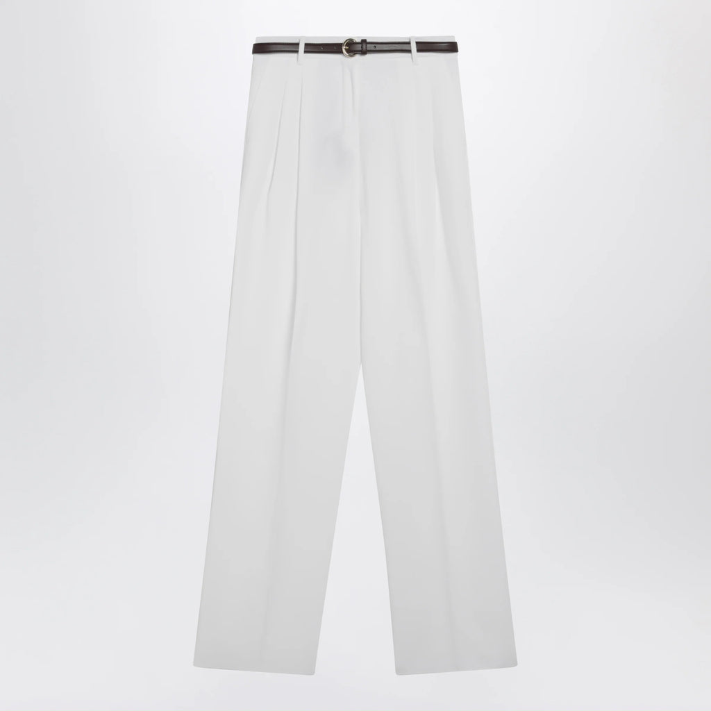Max Mara Studio White cotton trousers