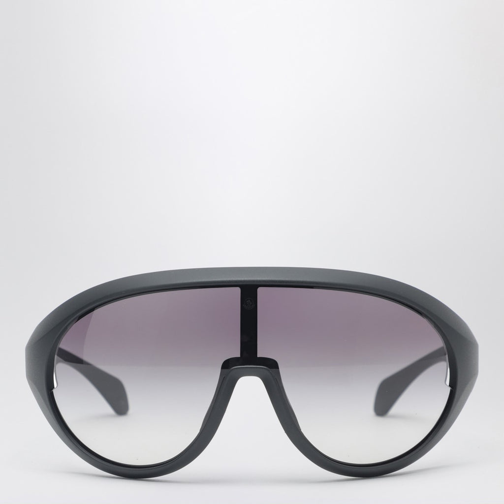 Moncler + Rick Owens Black visor sunglasses