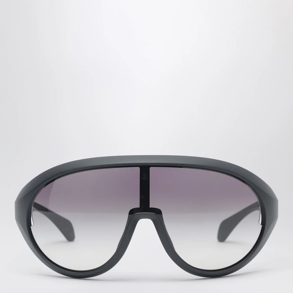 Moncler + Rick Owens Black visor sunglasses