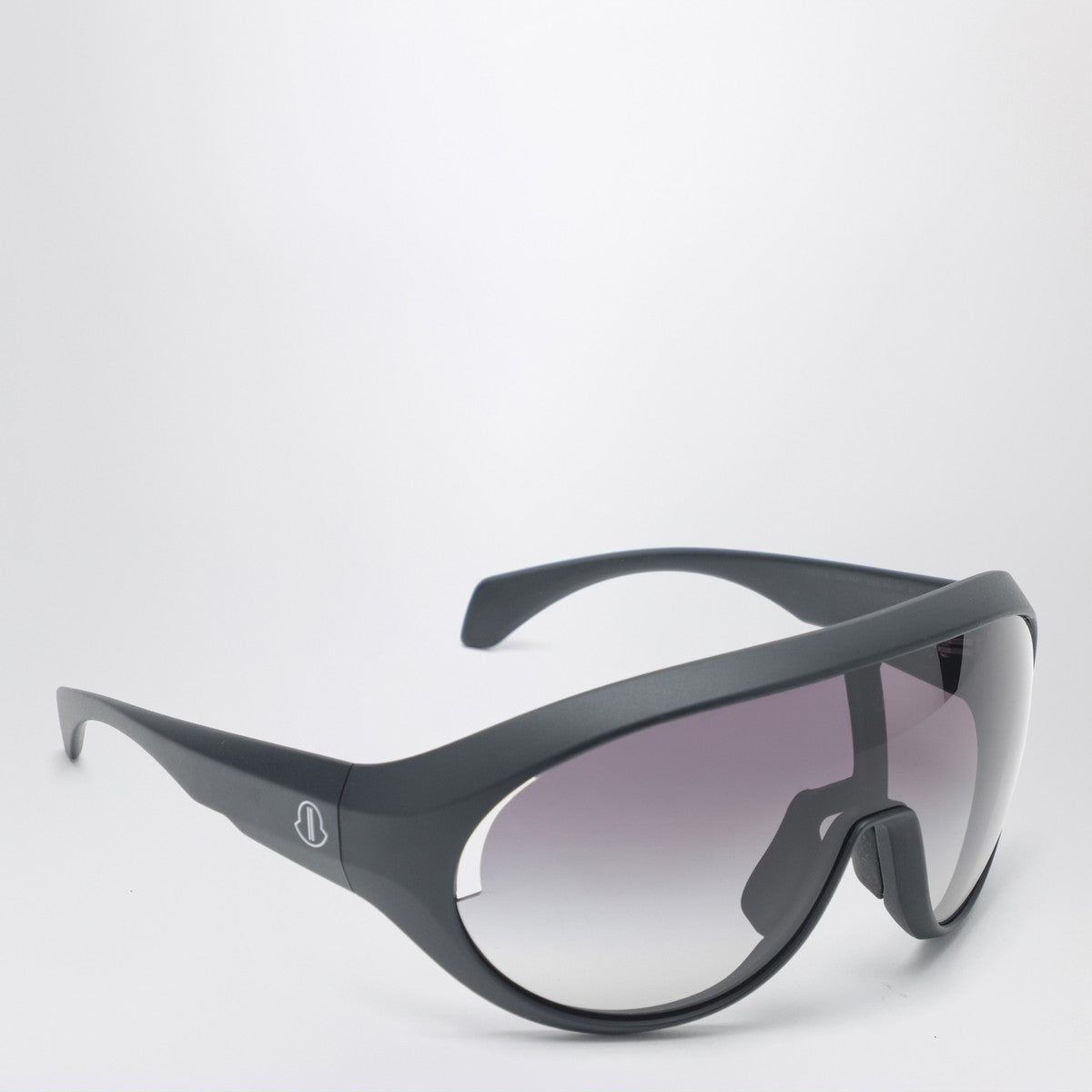 Moncler + Rick Owens Black visor sunglasses