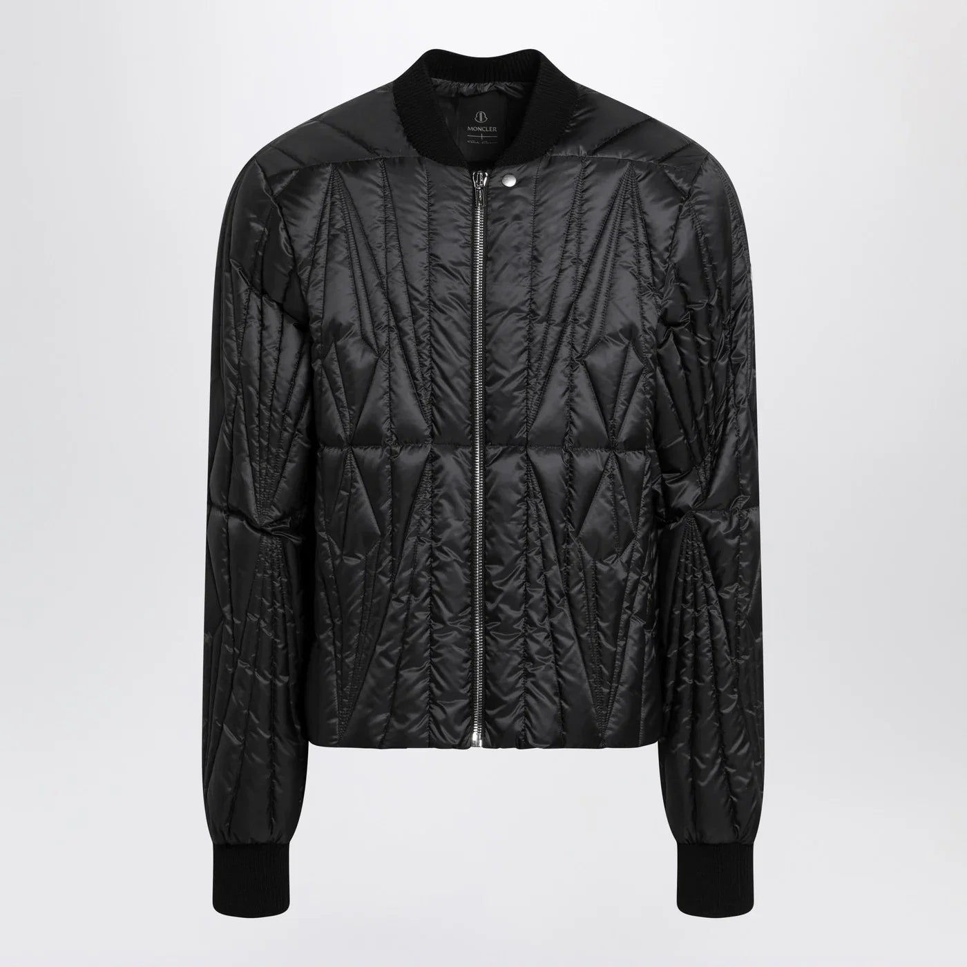Moncler + Rick Owens Black quilted zip-up down jacket