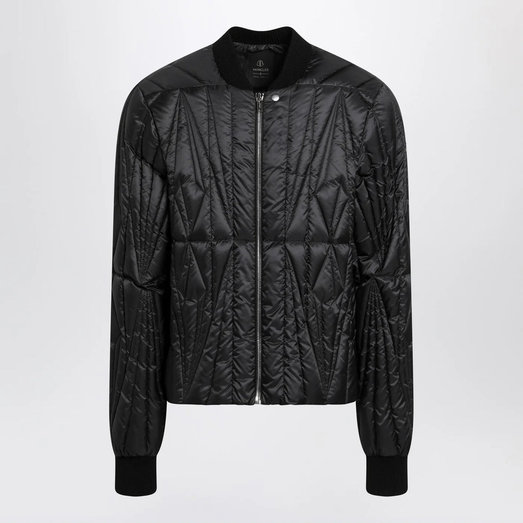 Moncler + Rick Owens Black quilted zip-up down jacket