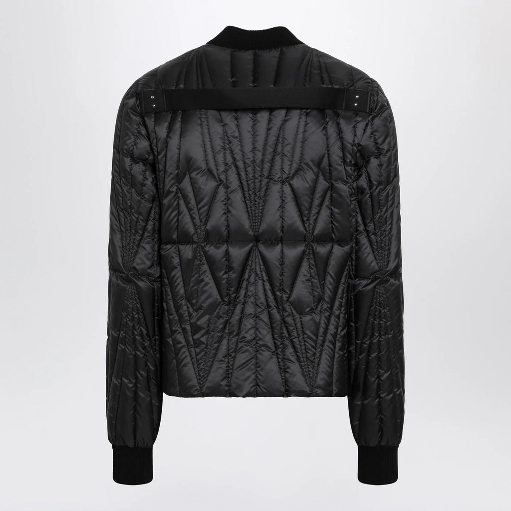 Moncler + Rick Owens Black quilted zip-up down jacket