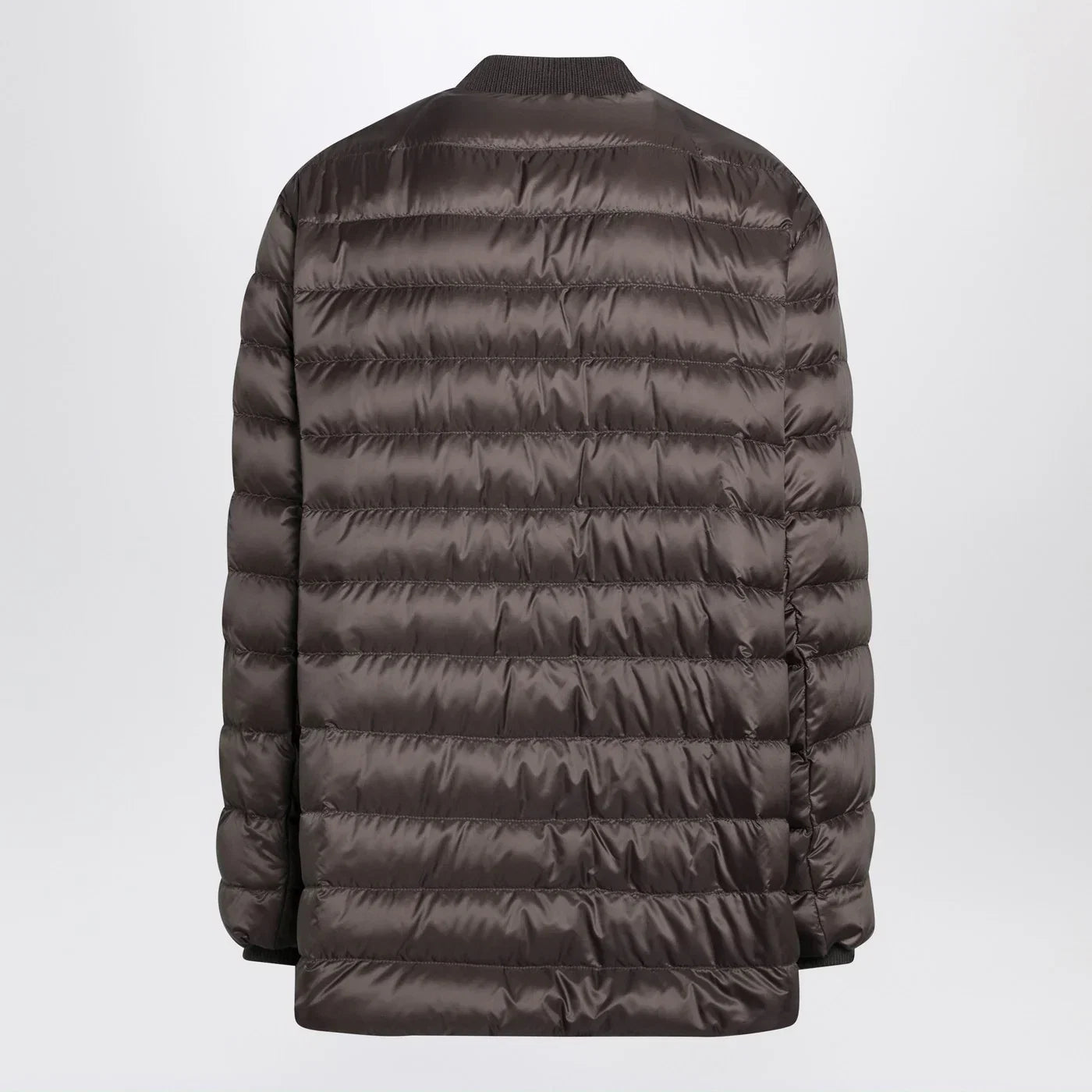 Moncler + Rick Owens Mud-colored quilted zip-up down jacket
