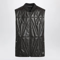 Moncler + Rick Owens Brown faux leather zip-up vest