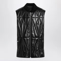 Moncler + Rick Owens Black faux leather zip-up vest