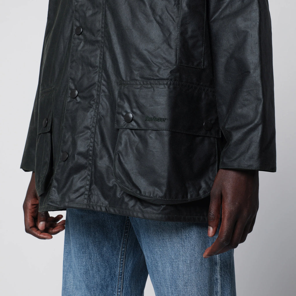 Barbour Sage green Beaufort waxed jacket