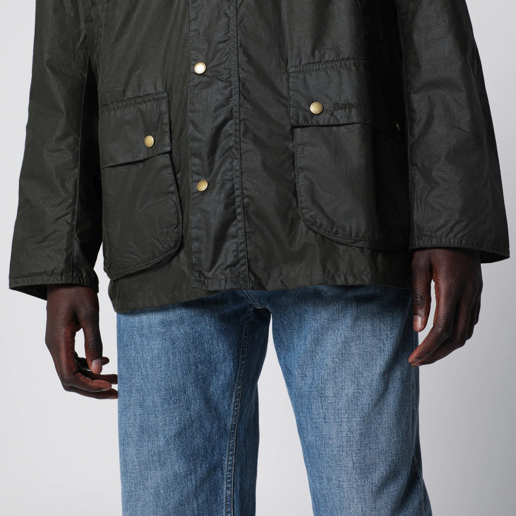 Barbour Olive green lightweight waxed Ashby jacket