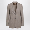 Max Mara Single-Breasted Jacket in Dark Khaki Cashmere Foulé