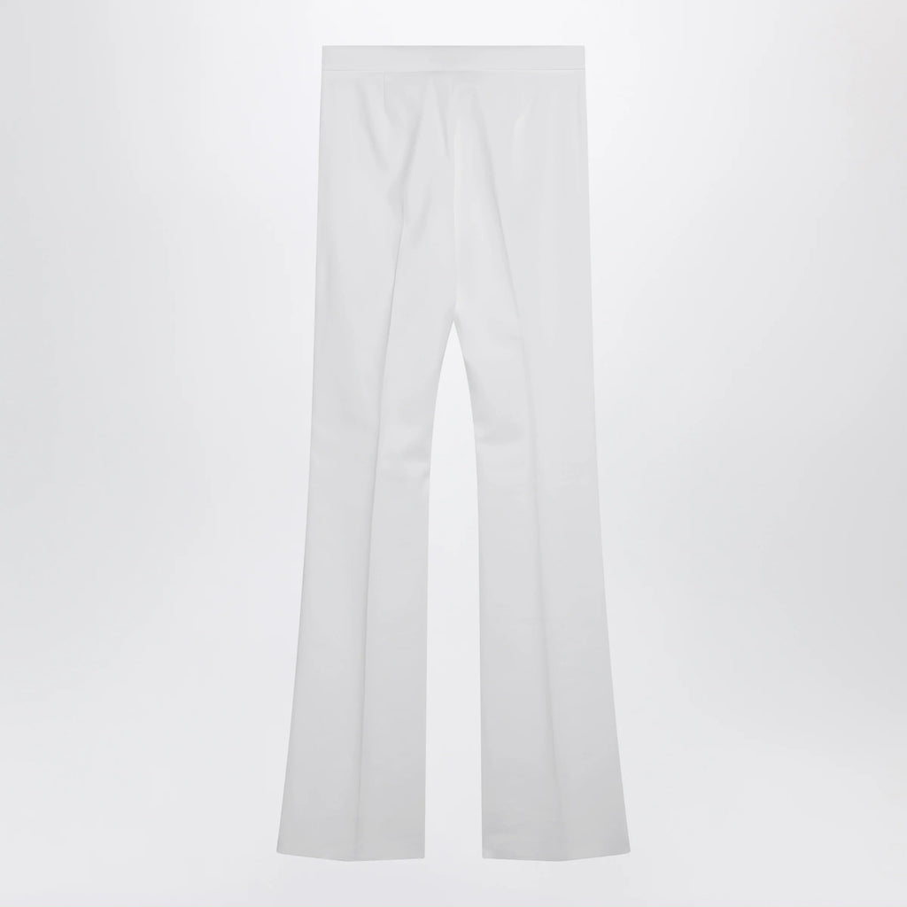 Max Mara Optical white slim trousers in crêpe canvas