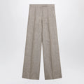 Max Mara Beige chevron linen trousers
