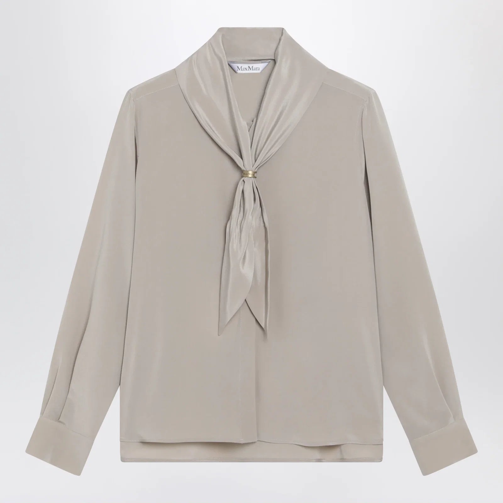 Max Mara Rock beige silk blouse with scarf