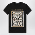 Max Mara Black cotton jersey T-shirt with front print