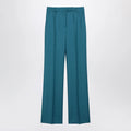 Max Mara Turquoise wool and silk-blend trousers