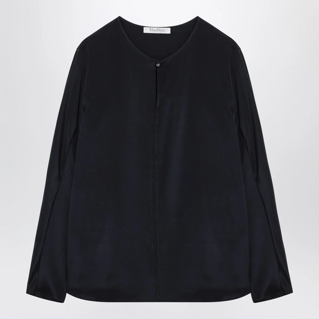 Max Mara Midnight blue silk-blend blouse