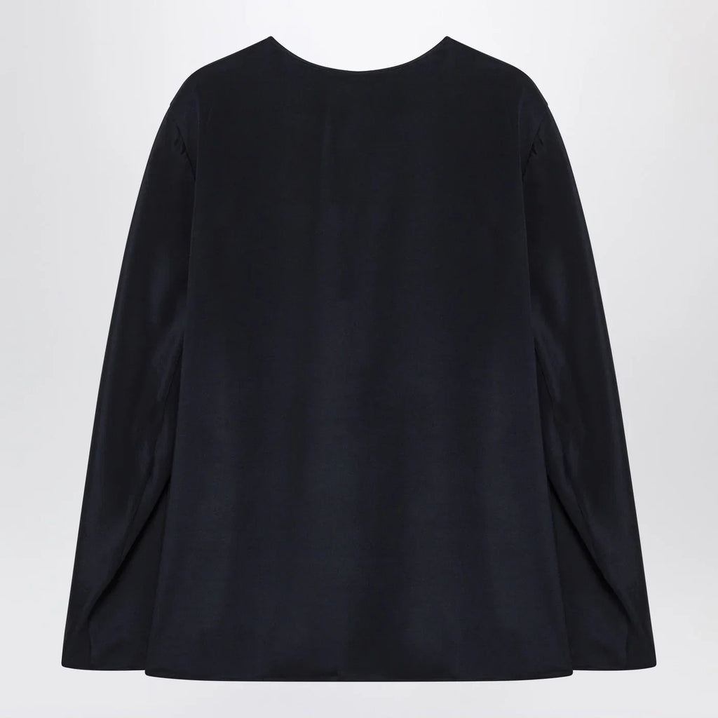 Max Mara Midnight blue silk-blend blouse