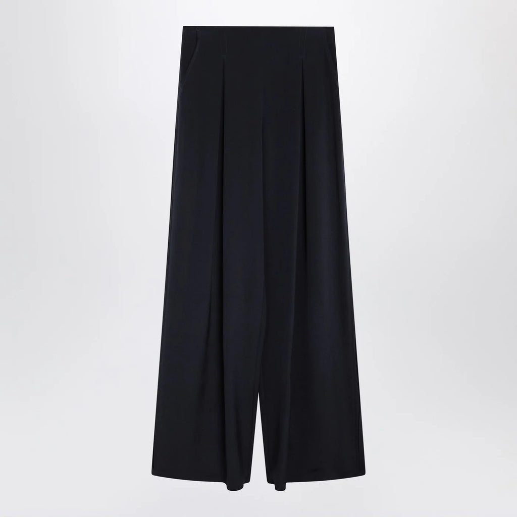 Max Mara Navy silk-blend trousers