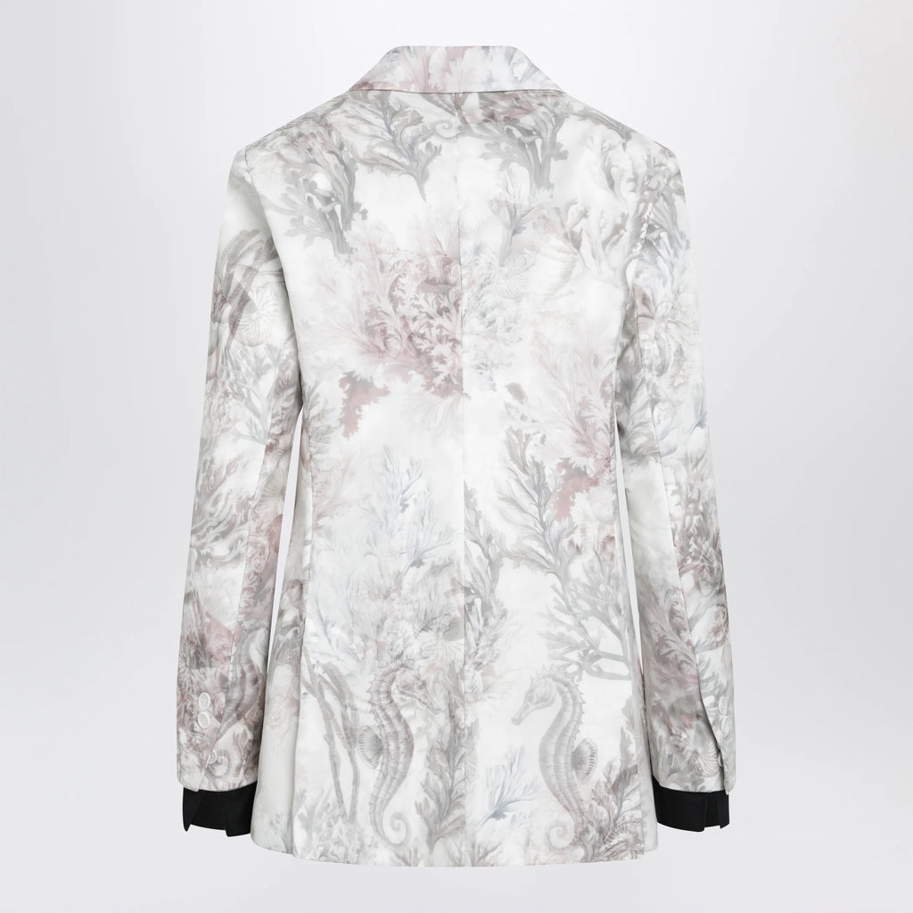 Max Mara Slim blazer in printed organza and cotton gabardine