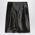 LouLou De Saison Brown Myra skirt in pony-effect leather