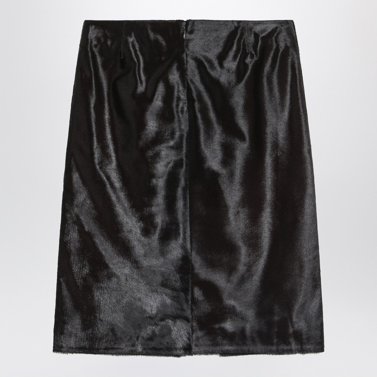 LouLou De Saison Brown Myra skirt in pony-effect leather
