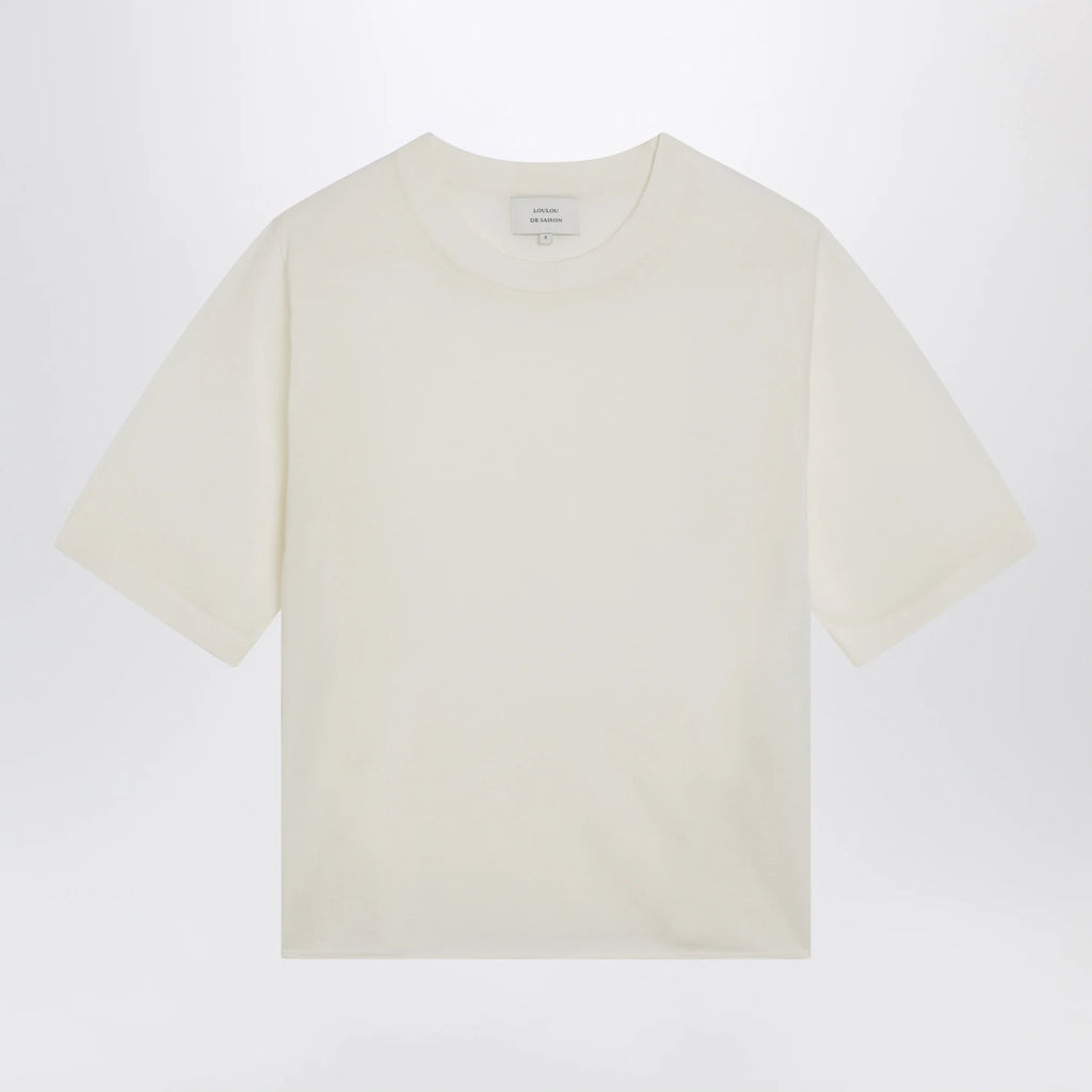 LouLou De Saison Ivory Nala Fluid Cashmere Top
