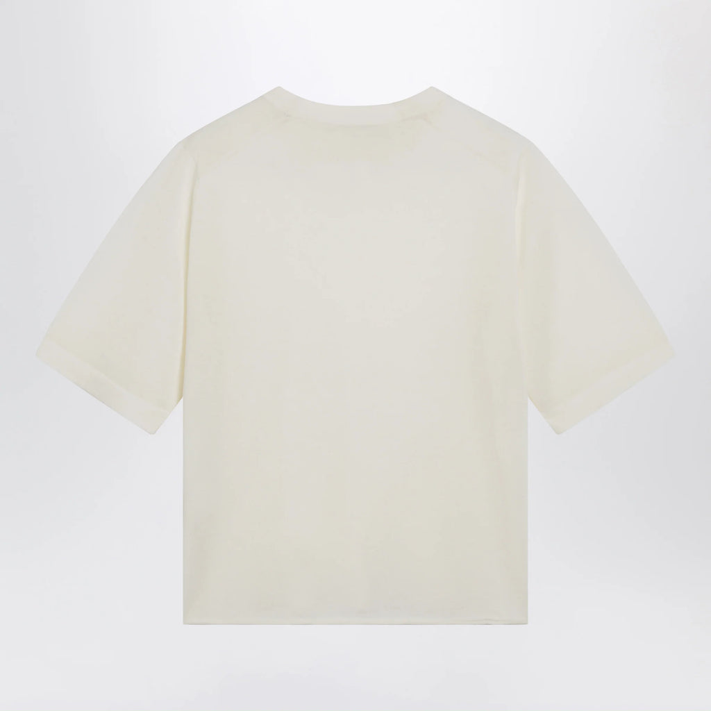 LouLou De Saison Ivory Nala Fluid Cashmere Top