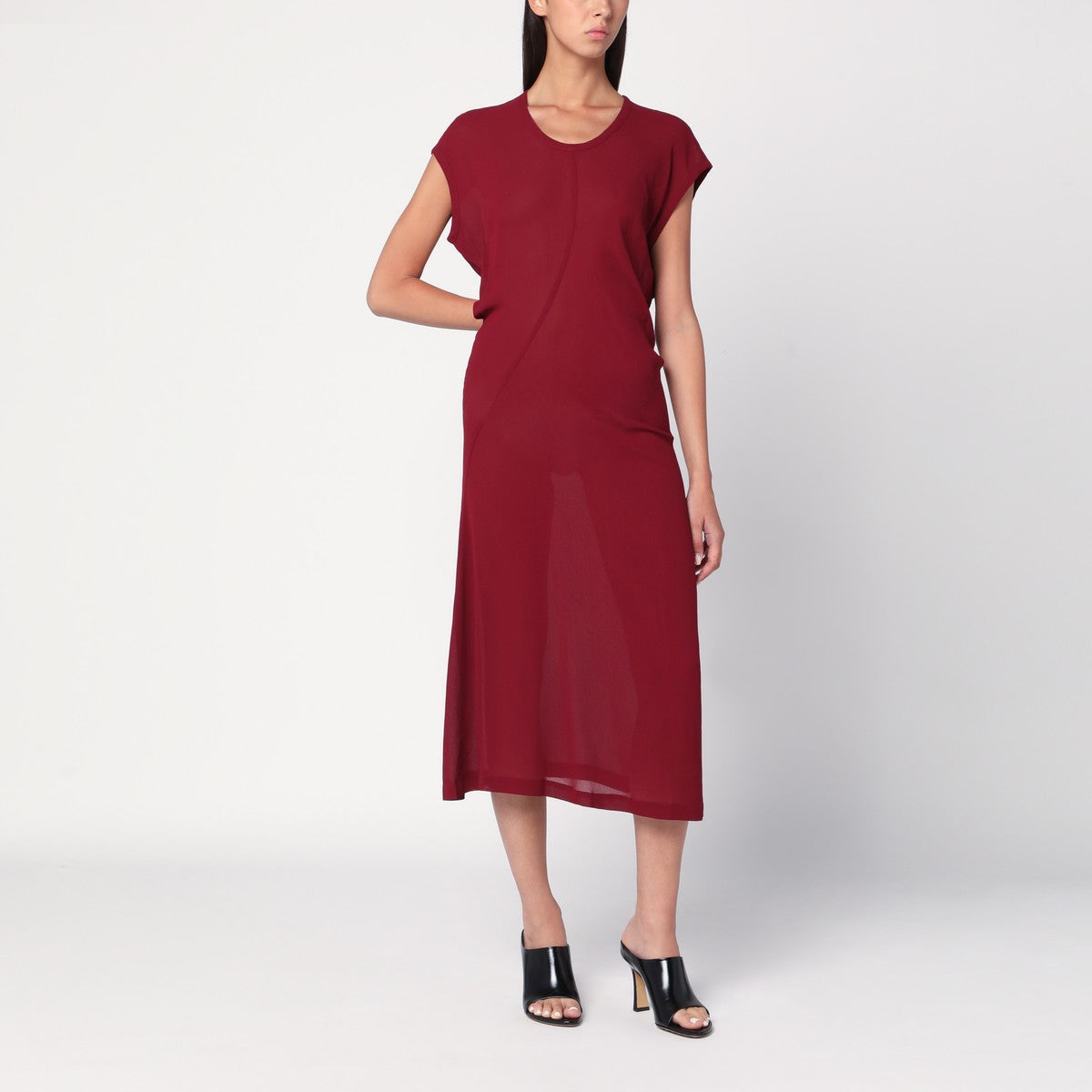 6397 S-Curve dress in bordeaux chiffon