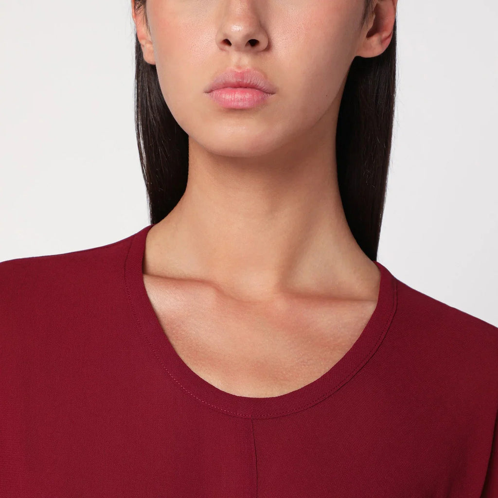 6397 S-Curve dress in bordeaux chiffon
