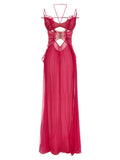 Nensi Dojaka Frilled Gown With Cutouts Dress