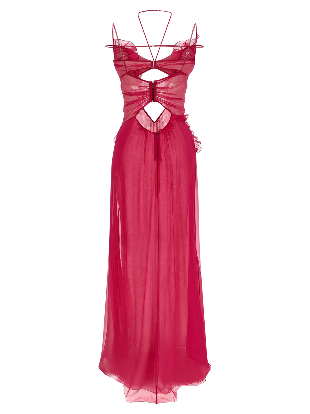 Nensi Dojaka Frilled Gown With Cutouts Dress