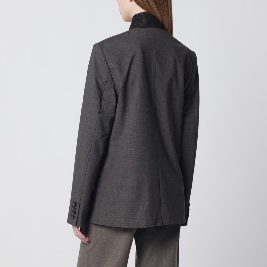 6397 Slate-grey microcheck jacket