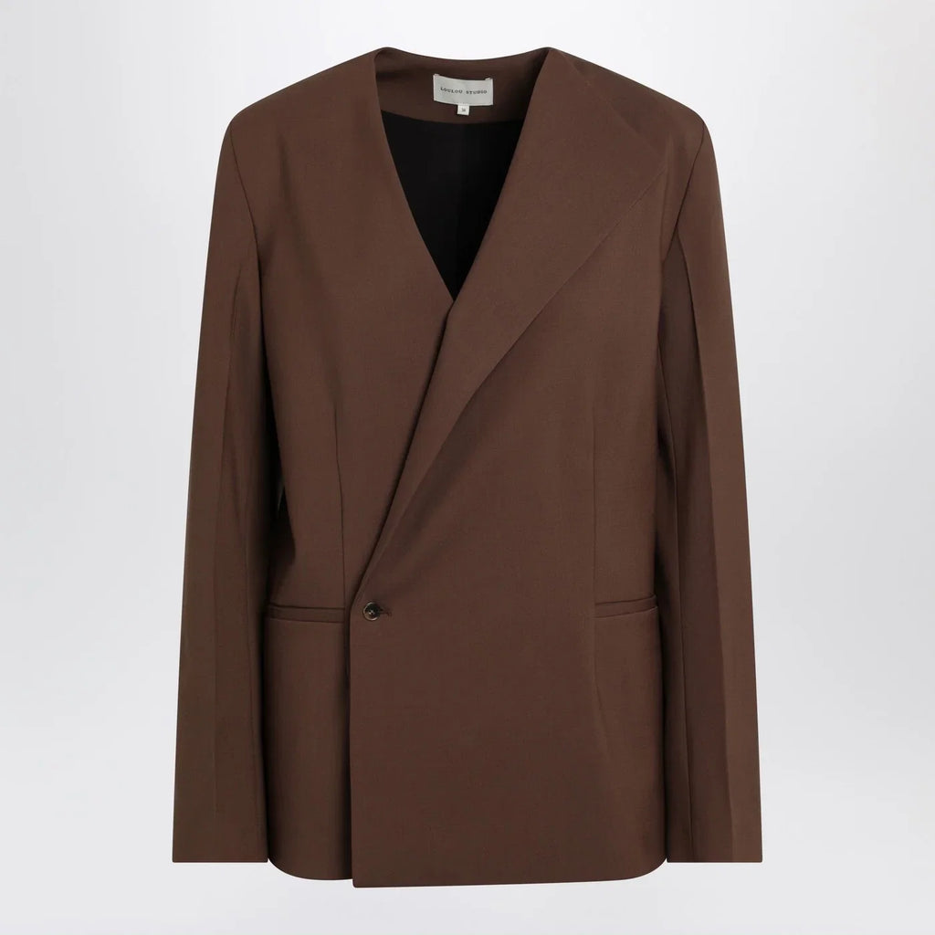 LouLou De Saison Brown double-breasted wool jacket