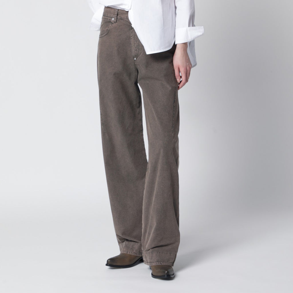 6397 Washed olive green wide-leg jeans