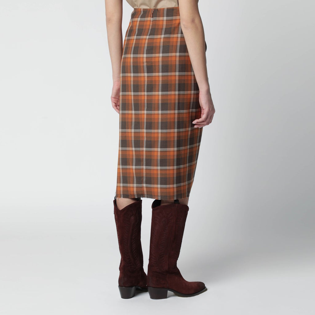 6397 Draped tartan skirt