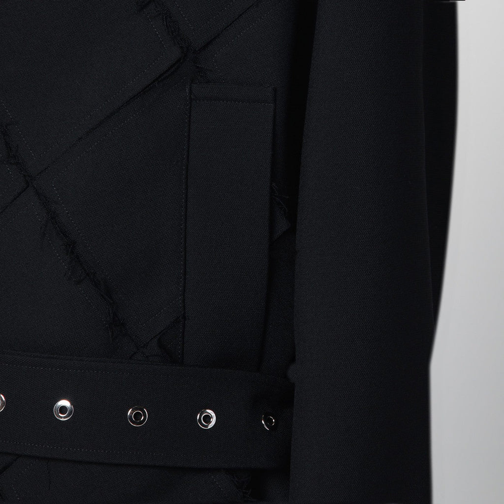 NAMACHEKO Black belted jacket in wool blend