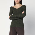 6397 Double-V military green sweater