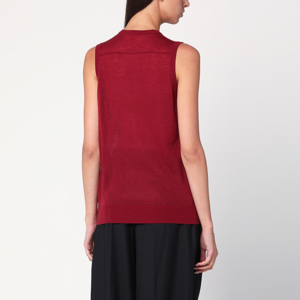 6397 Bordeaux semi-sheer tank top