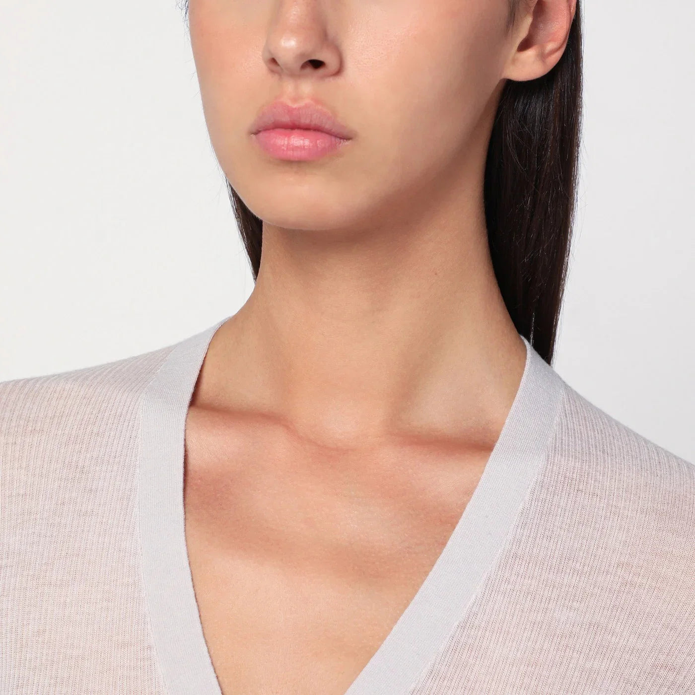 6397 Ivory semi-sheer knit cardigan