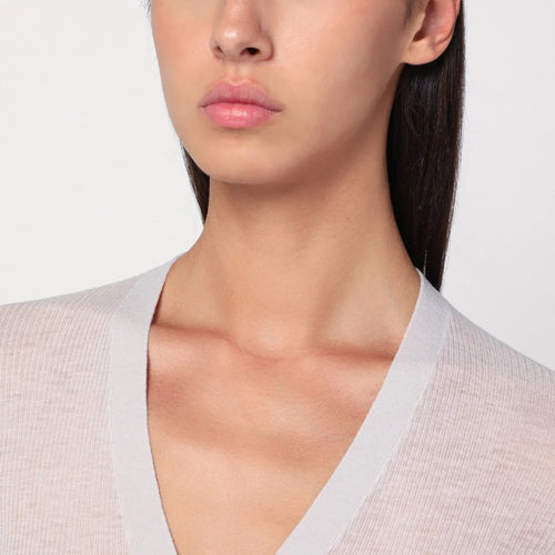 6397 Ivory semi-sheer knit cardigan