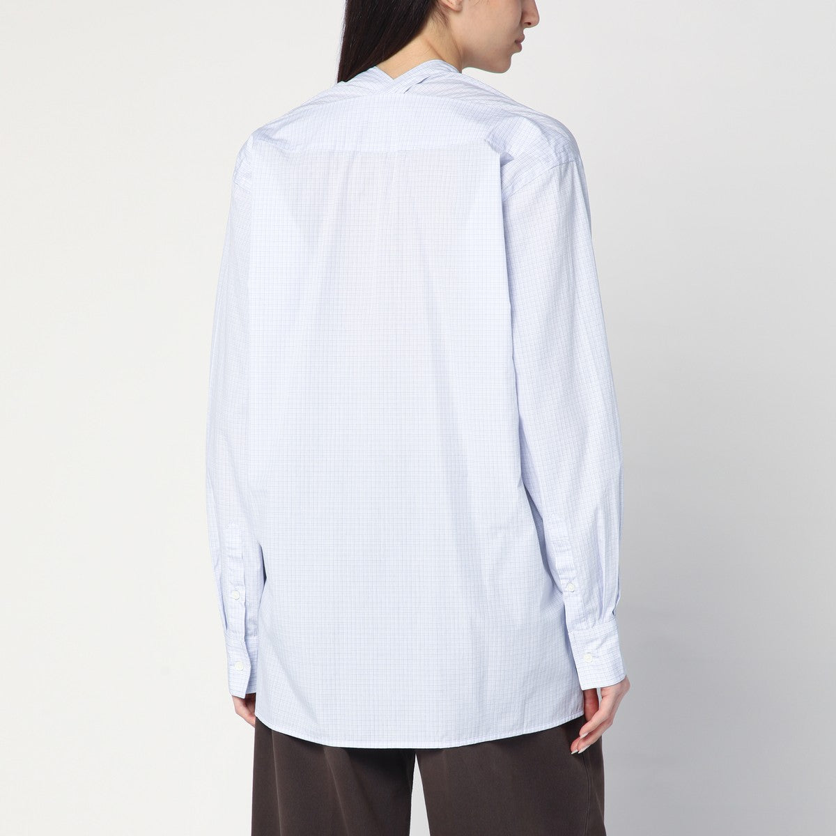 6397 Light blue checkered cotton shirt