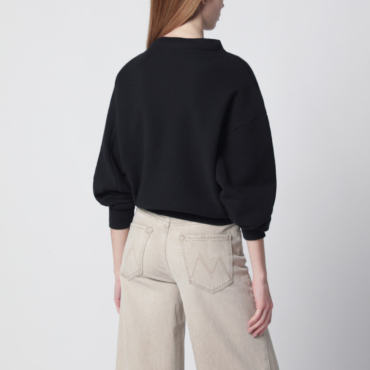 6397 Mud-coloured draped sweatshirt