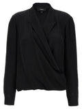 Theory Pk Label Wrap Blouse