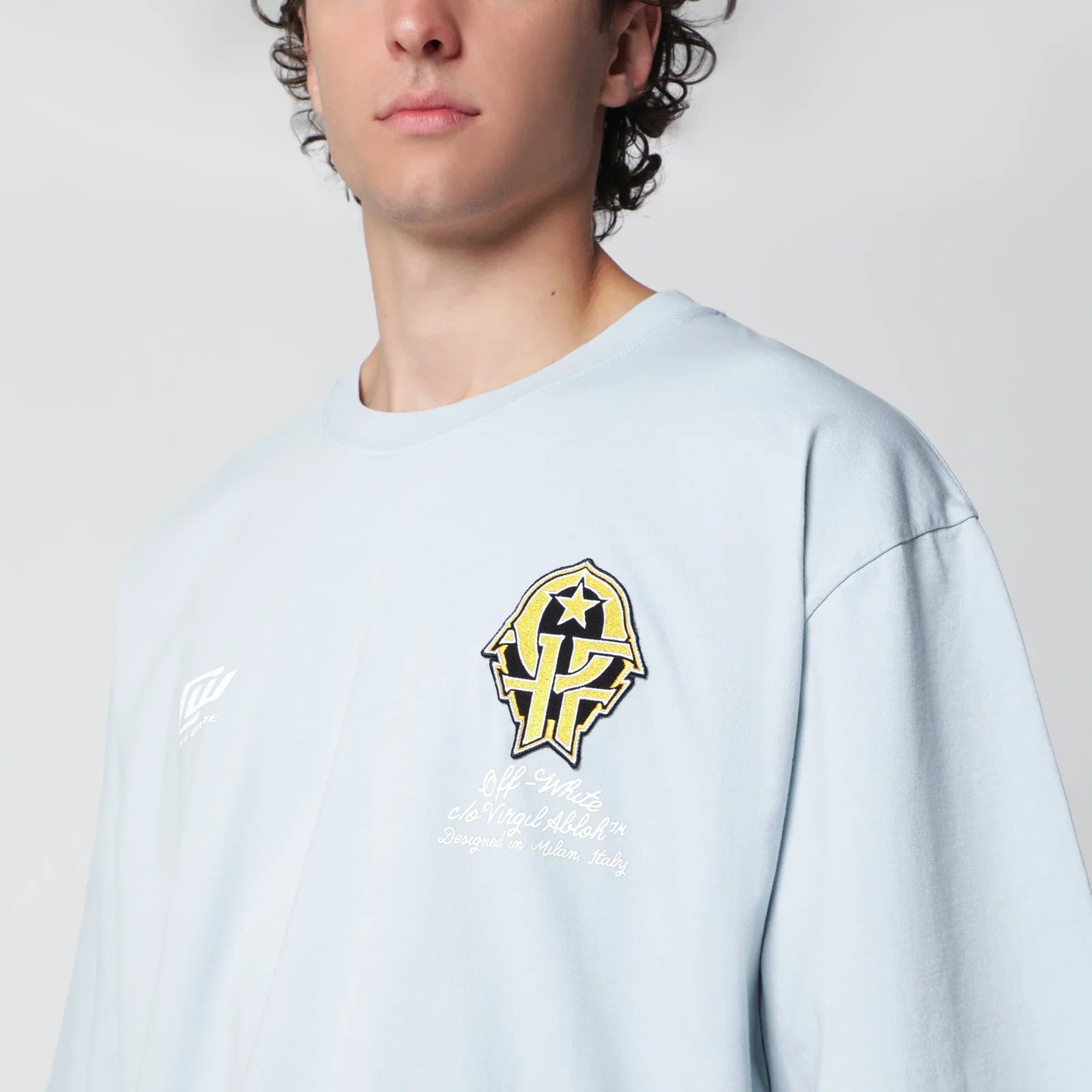 Off White Off-White™ Off-White light blue T-shirt with logo prints