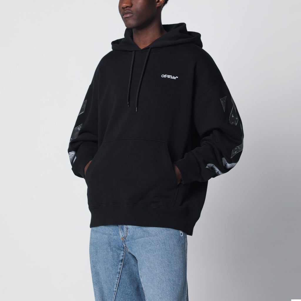 Off White Off-White™ Black hooded sweatshirt with logo print