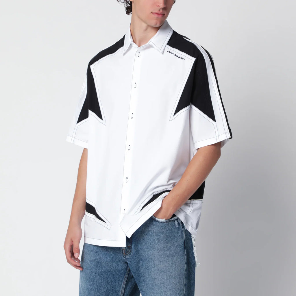 Off White Off-White™ Off-White white/black Race Logo Star bowling shirt