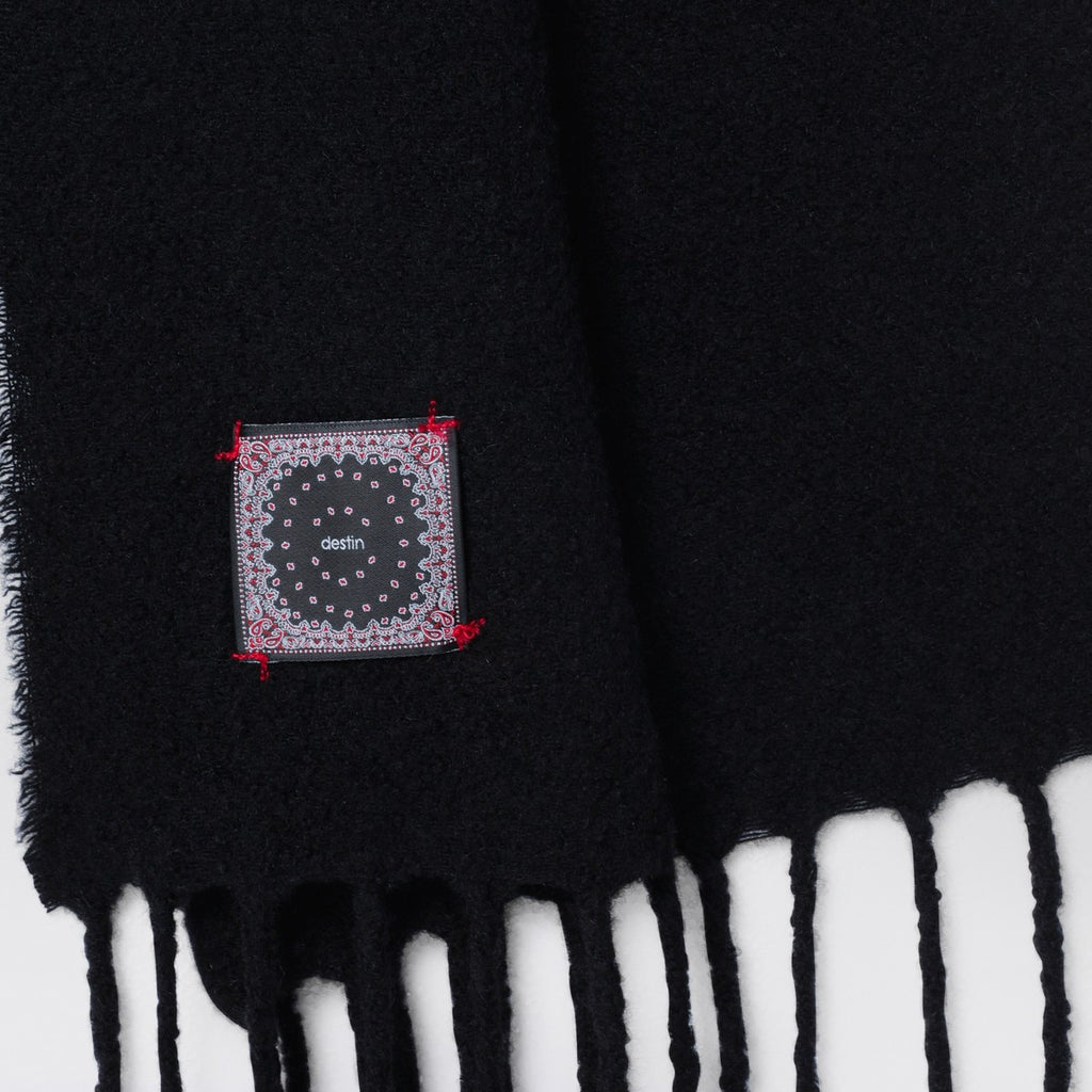 Destin Black wool and cahsmere scarf