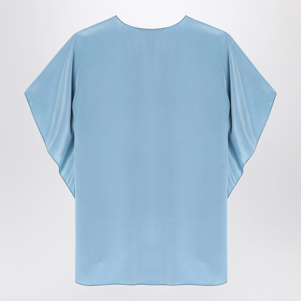 Max Mara Pianoforte Light blue flowy silk blouse