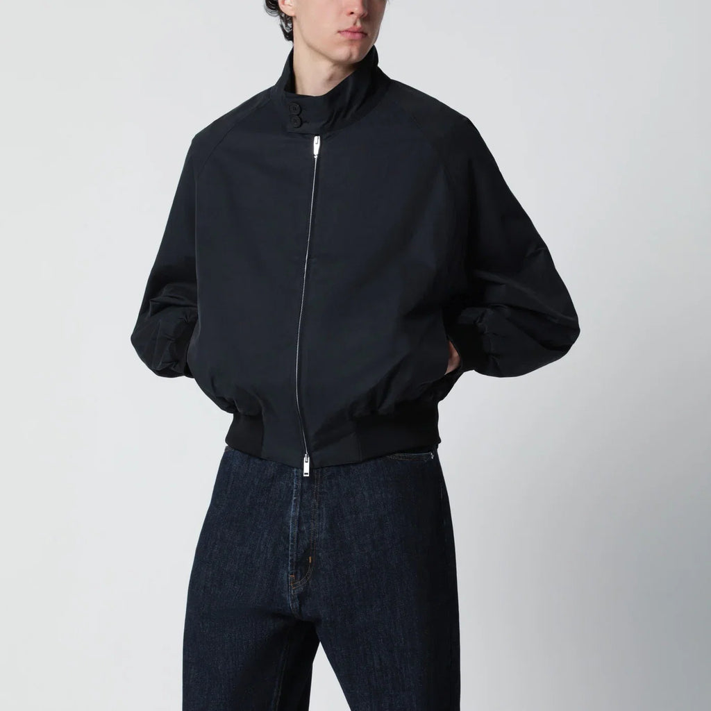 STUDIO NICHOLSON Over bomber jacket ink blue cotton-blend